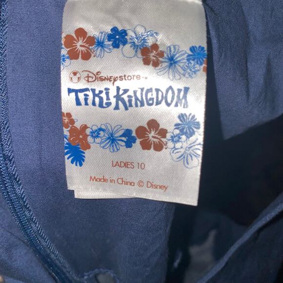 Disney Store Tiki Kingdom Sleeveless Dress Navy Blue Round neckline Size 10 - Picture 7 of 9